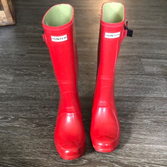wide calf red rain boots